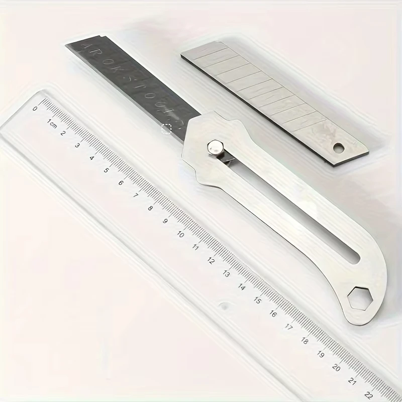 Heavy Duty Stainless Steel Utility Knife Holder Durable Sturdy Manual Lock Paper Cutting Knife for Kitchen And Office Use