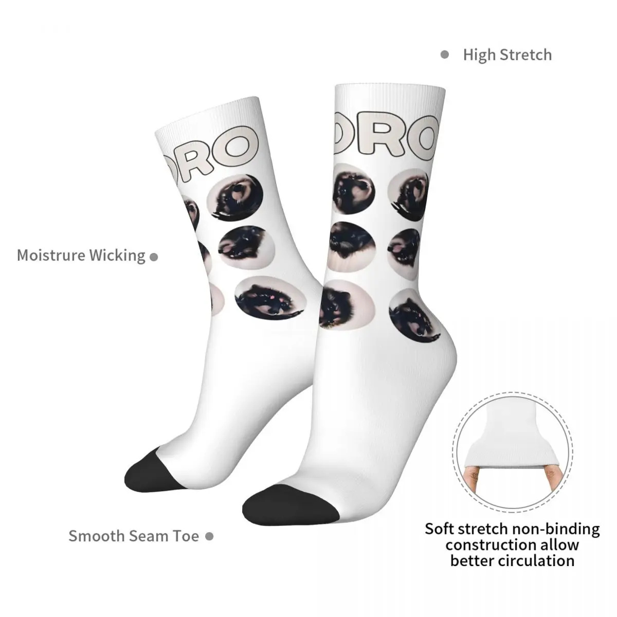 Pedro Raccoon Socks Fashion Stockings Autumn Non Slip Couple Socks Breathable Printed Outdoor Sports Socks