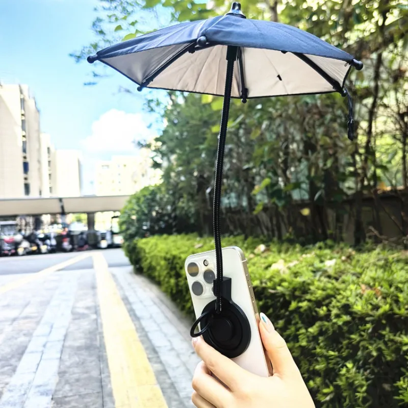 

Magsafe Magnetic Retractable Phone Umbrella Stand Umbrella Sun Protection Anti Sun Small Umbrella For Mobile Phone Outdoor Use