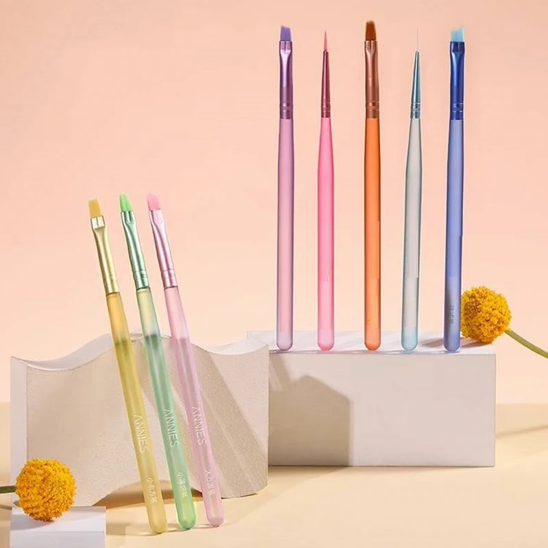 ชุดแปรงทำเล็บโดปามีน 8 ชิ้น/ชุด สำหรับออกแบบลายเพ้นท์เล็บ แกะสลัก จุดลาย ปากกาหัวแบน ปากกาหัวพัด สำหรับอะคริลิค เจลยูวี ยาทาเล็บ อุปกรณ์ทำเล็บ