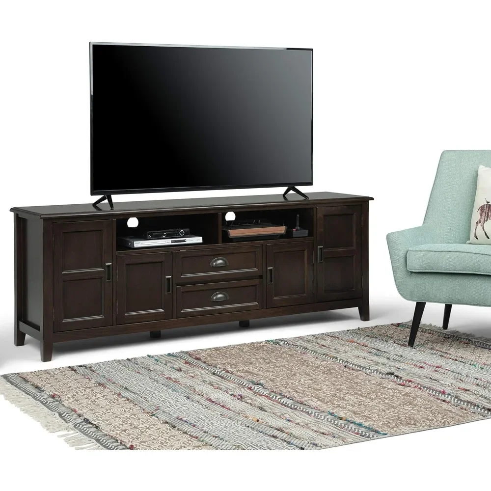 Universal TV Media Stand, 72 inch Wide, Traditional, Living Room Entertainment Center with Storage