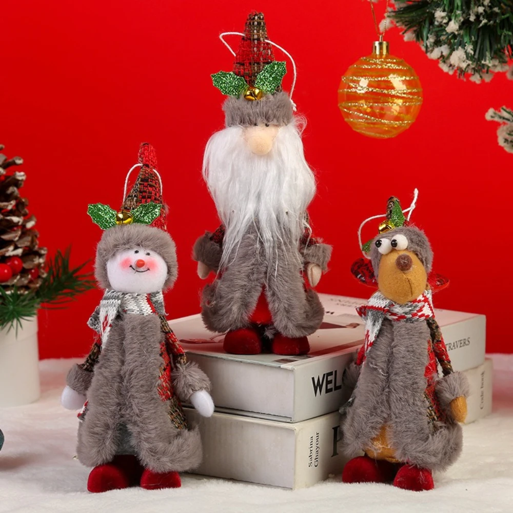 2pcs Christmas Tree Decor Hanging Christmas Ornaments Snowman Decoration Hanging Pendants Standing Old Man Reindeer Pendant