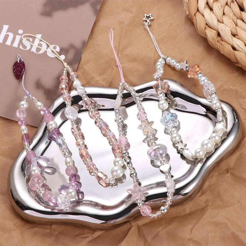 

Y2K серебряный ремешок для мобильного телефона, милая девушка, прозрачная звезда, ремешок для телефона, подвесной шнур, подвеска, бусины, цепочка для телефона, декор для телефона