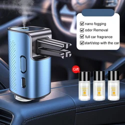 Car Air Vent Outlet Aromatherapy 220mAh Perfume Diffuser LED Trype-c Recharge Flavoring for Auto Interior Smells Air Freshener