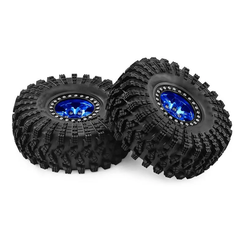 B05C-For 1/10 Scale SCX10 Third Gen TRX4 90046 D90 RC Car Upgrade Accessories 4Pcs Replacement Wheels And Tires D385