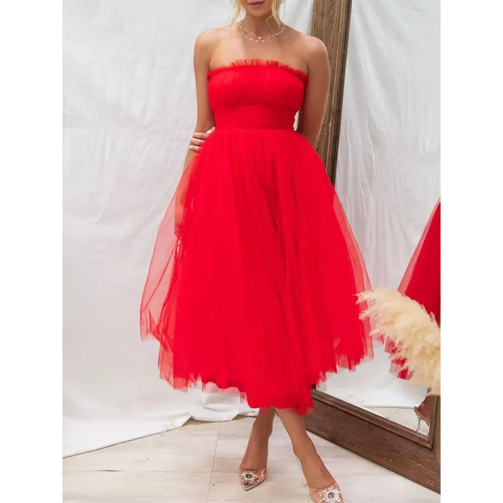 

Fashion Sexy Sleeveless Lace Evening Celebrity Cocktail Strapless Party Gown Wholesale Women's 2024