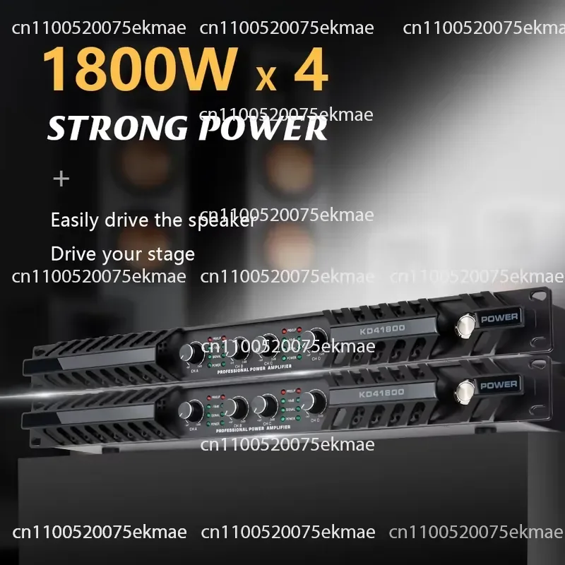 Professional Audio Digital Power Amplifier 4-Channel Class D High Power Amplifier 1800W 1U Size Audio Equipment