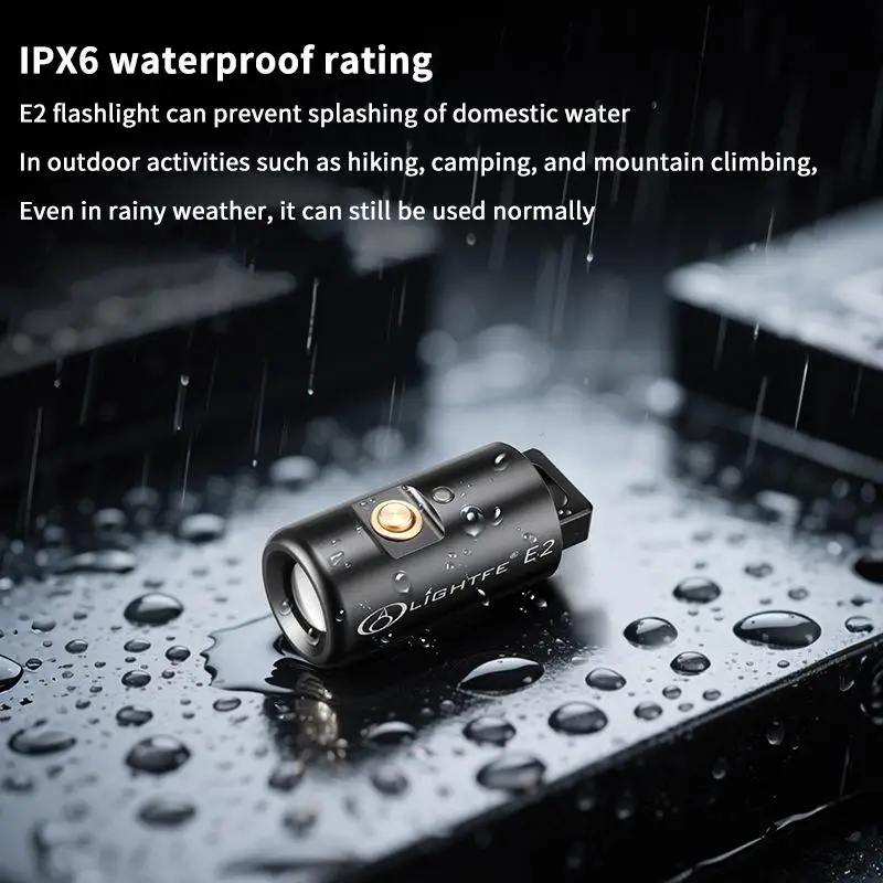 1 Set 6-Mode Strobe Sos USB Magnetic Charging Work Light Mini Flashlight Keychain Camping Lantern Running Hiding▪