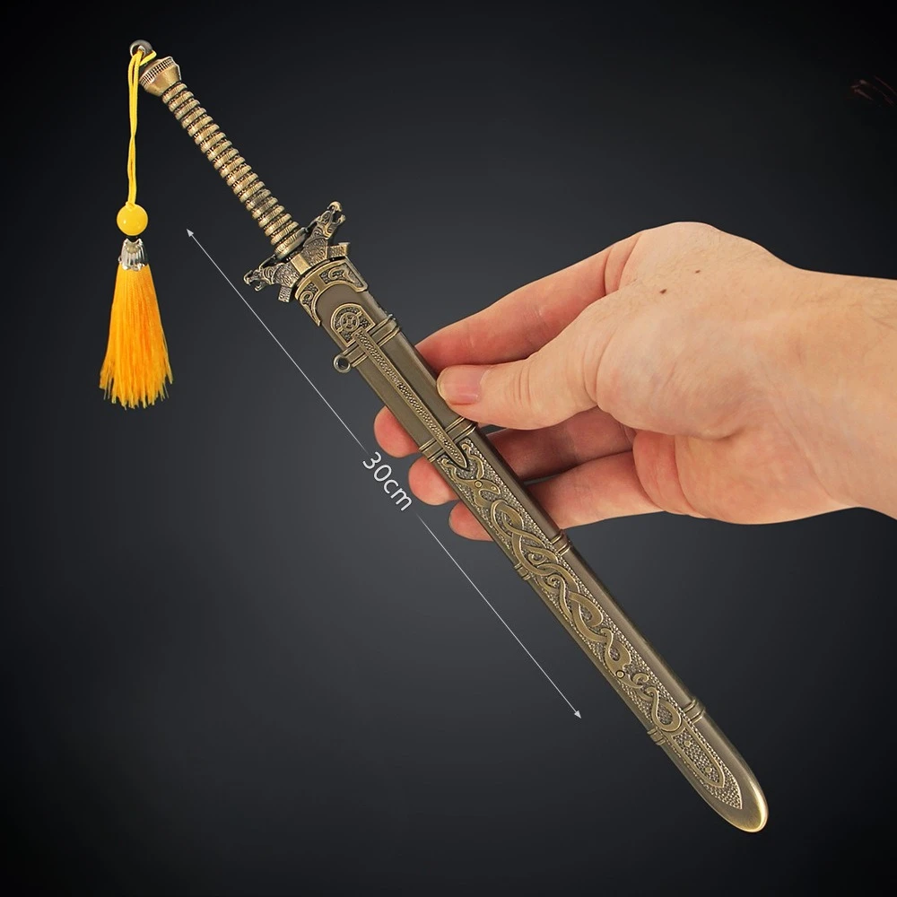 30 CM Chinese Oude Zwaard Spel Perifere Chong Ye Blade Metal Craft Wapens Model Collectible Bureau Ornament Creatieve Gift speelgoed