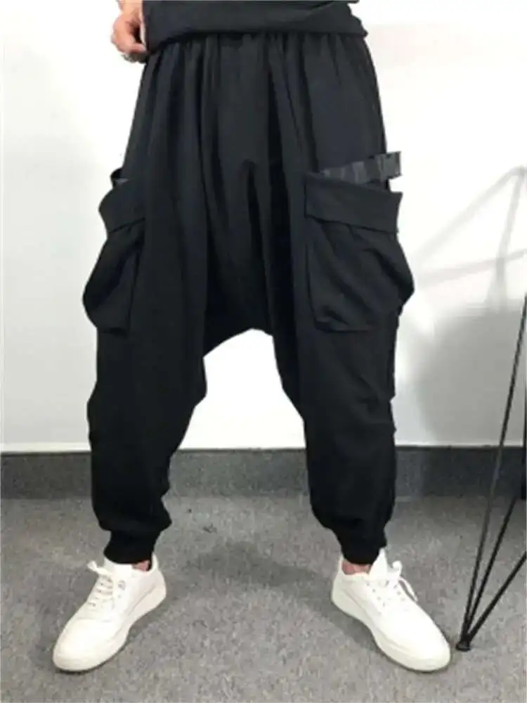 New Personality File Style Male Decoration Harun Fall Ribbon Hanging Original Dark Wind Loose Pants Fashion