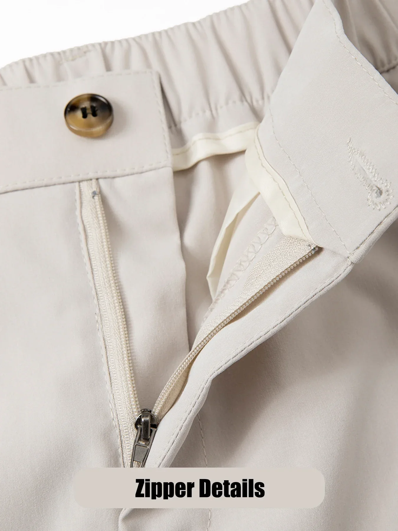 Herren-Cargo-Shorts, Sommer, elastische Taille, gerade Passform, einfarbig, lässige kurze Hose für Strand, Reisen, für den Außenbereich – Detail 12