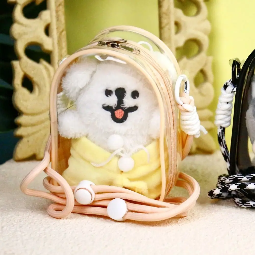 

Multicolor Clear Outdoor Doll Bag Transparent Backpack Lanyard Doll Thicken Storage Pouch PVC Clear Bags