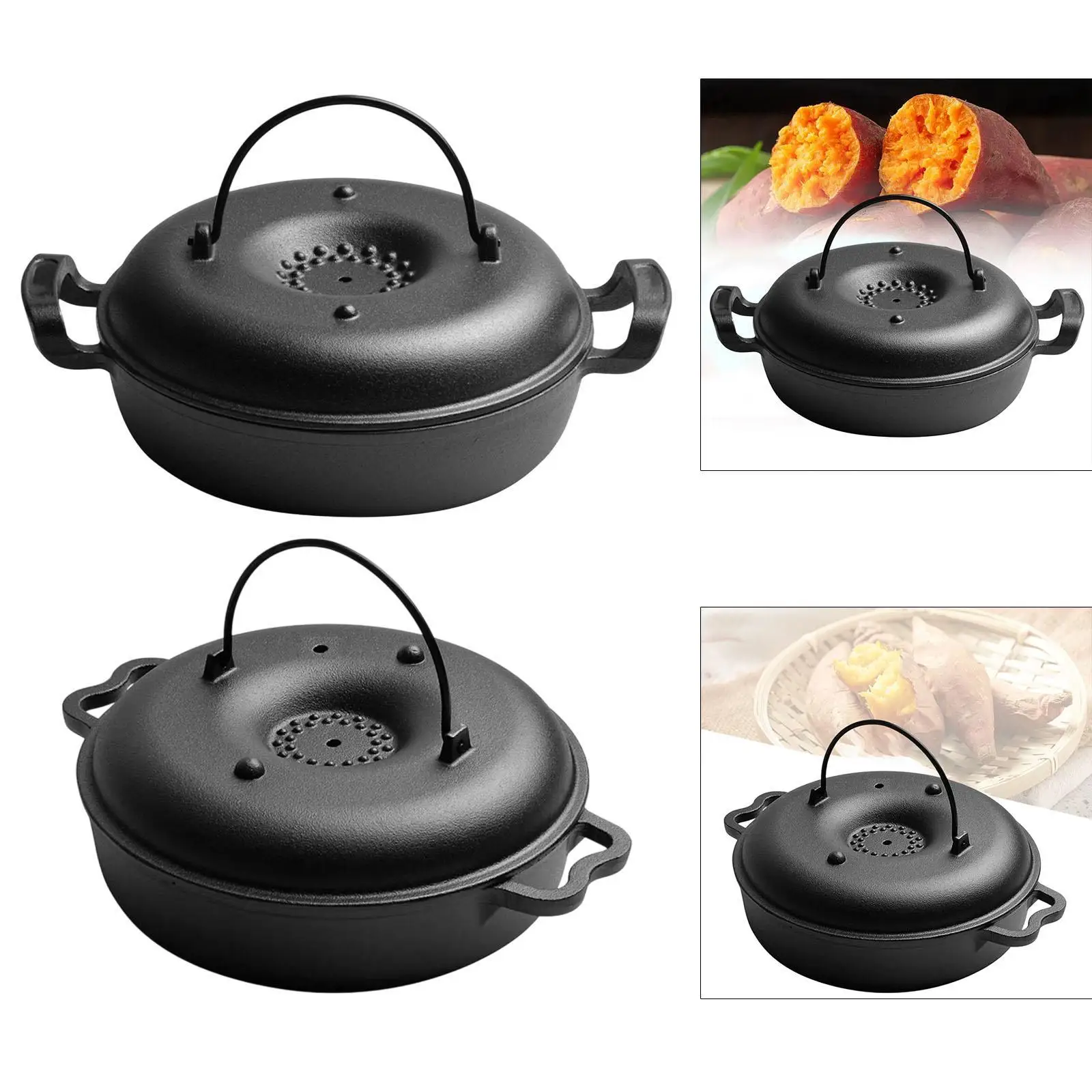 

Roasting Pan Multi Use Cooking Pot Nonstick Coating with Lid Sukiyaki Pot for Backyard Household Indoor Outdoor Picnics Kitchen