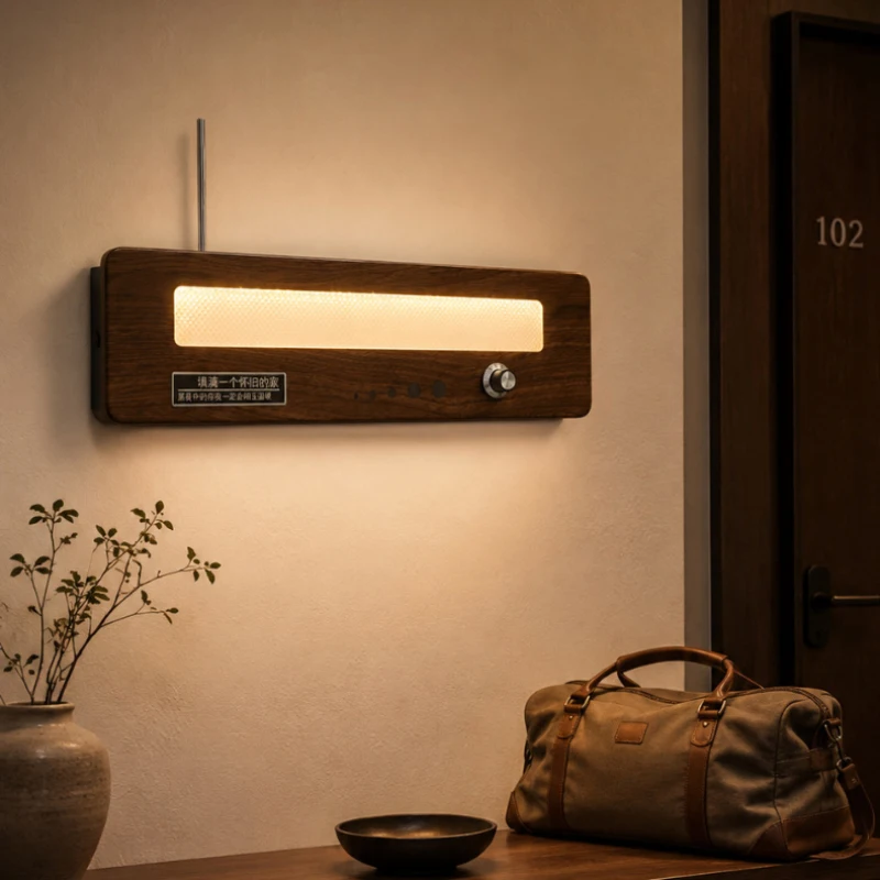 High-end Antique Style One-word Wall Lamp Retro Design Aisle Corridor Lamp Bedroom Bedside Atmosphere Background Wall Lamp