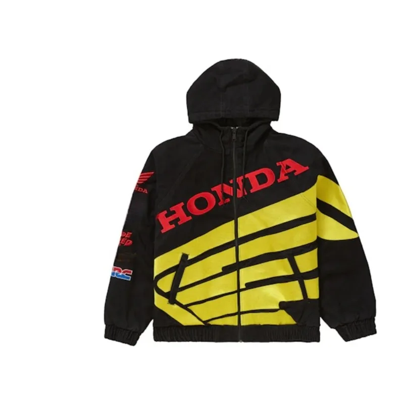 

2026 Spring Trendy Honda Hoodie Casual Windproof Zipper Hoodie Men's And Women's Extra Large Cycling Breathable Loose Hoodie