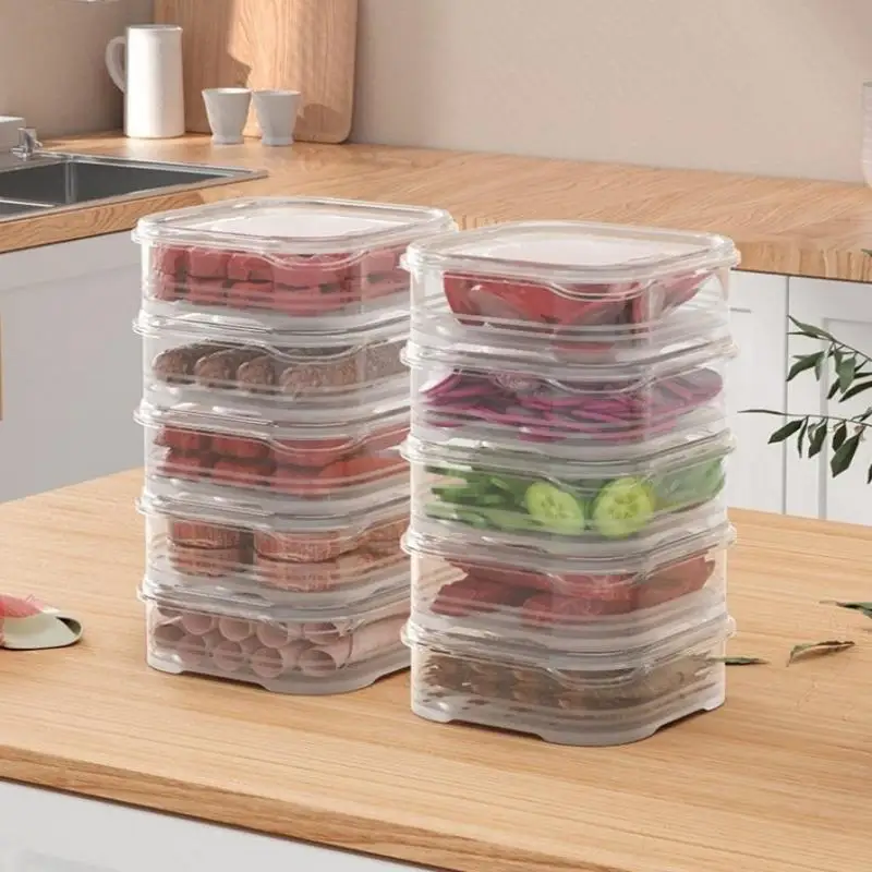 5/10PCS Frozen Meat Preservation Box Refrigerator Food Retain Freshness Storage Jar Home Kitchen Vegetable Storage Organizer