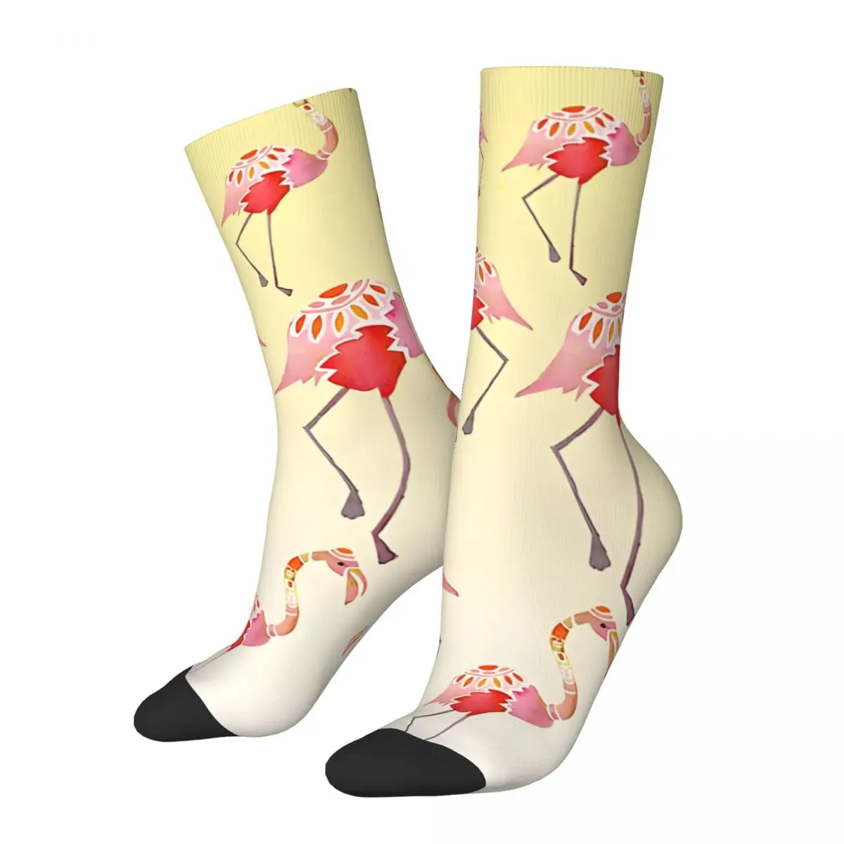 

Flamingos Hand-Painted Men Women Socks Windproof Novelty Spring Summer Autumn Winter Stockings Gift