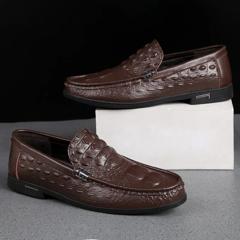 

Men's daily casual fashion soft leather shoes driving shoes new Doudou men's shoes outdoor lazy one pedal