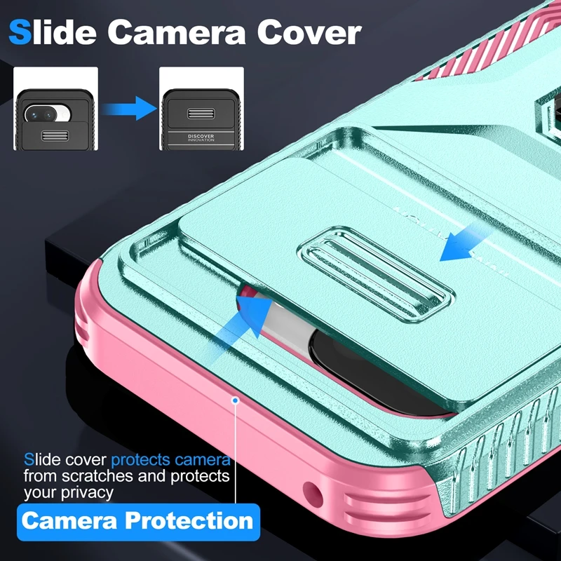 Pixel 9 A حافظة حامل حلقي من الدرجة العسكرية لهاتف Google Pixel 9A 8A 7A 7 8 9 10 Pro XL عدسة الكاميرا غطاء منزلق Pixel9A الوفير #4