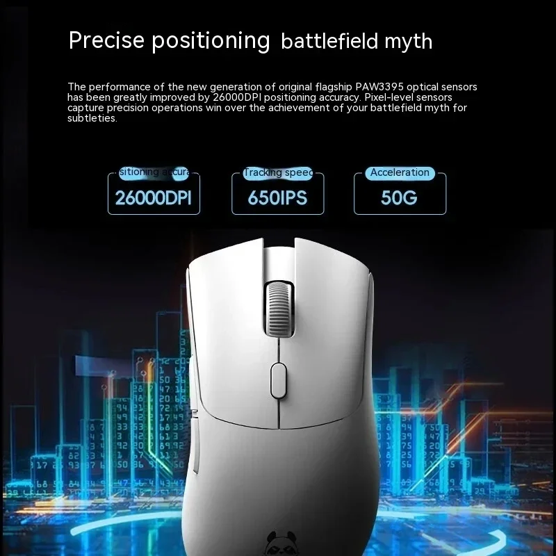 Metapanda P1 Pro Max Wireless Mouse 3-Mode 4k Nordic 52840 Paw3395 Ergonomics Sensor 500mah Chip Customi0ze PC Office Accessory