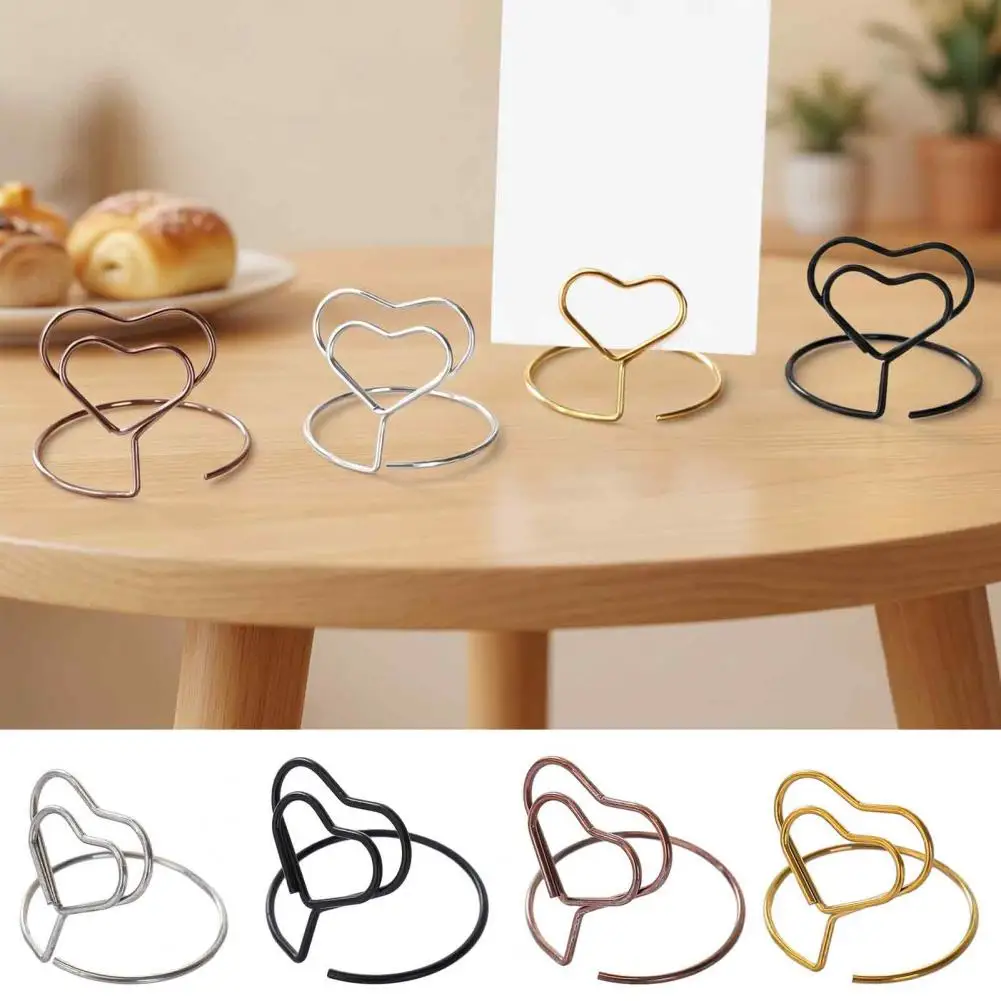 Heart Shaped Place Card Stands 20pcs Hollow Heart Table Number Holders Love Heart Place Card Stands Metal Photo for Weddings