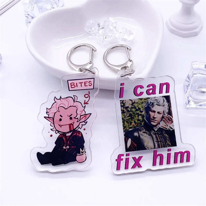Popular Game Astarion Bulders I Can Fix Him Key Chain Keychains Ring for Accessories Bag Gate Pendant Keyring Jewelry Fans Gifts