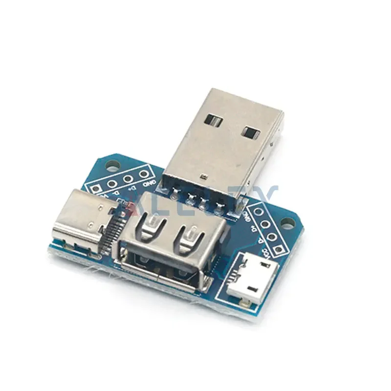 Коммутатор с USB-разъемом (штекер) для USB Type-c Micro Female USB 2,54-4P, тестовая плата для передачи данных, переходная пластина USB XY-USB4