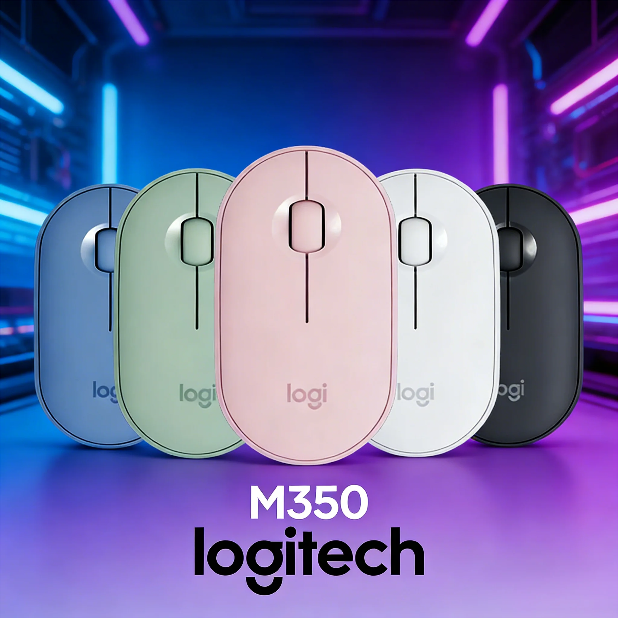

Logitech M350 Pebble Mouse, Bluetooth USB Dual Connection, Ultra-Slim Compact, Battery Durable for Laptop & Gaming