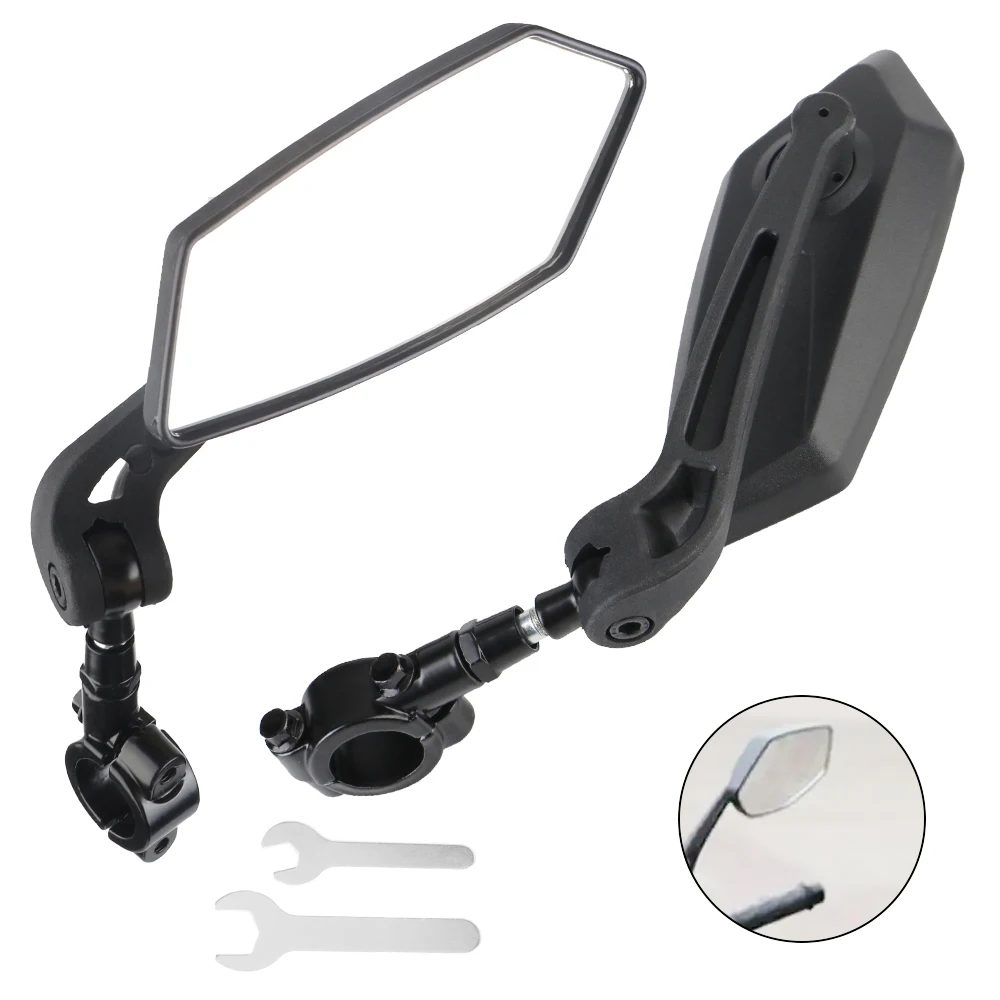 360 °   Specchietto laterale girevole per manubrio in vetro blu per manubrio grandangolare da 7/8 "22 mm 1 paio di specchietti retrovisori per moto