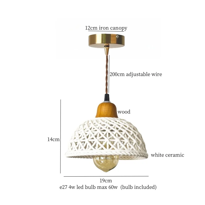 IWHD Nordic Minimalism LED Pendant Light Cafe Bar Loft Kitchen Bedroom Kitchen Dining Living Room White Ceramic Hanging Lamp - Image 2
