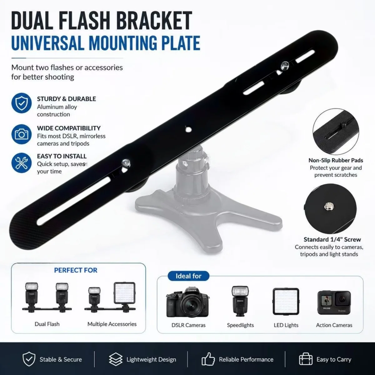 27 27 cm Adjustable Camera Stand Aluminum Double-Device Extendable Sliding Stand, Fixed with 1/4-Thread Screws. Suitable for Dslr - Aliexpress Deal