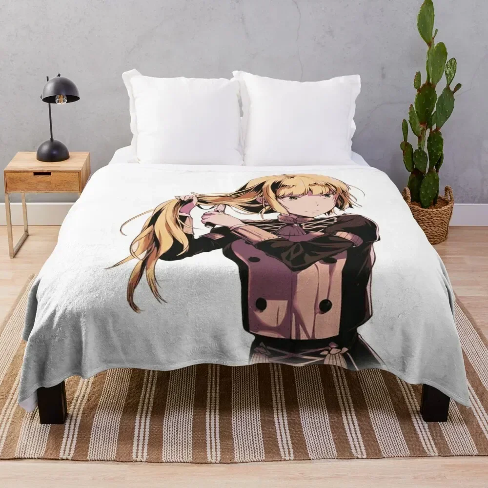 

Ingrid from Fire Emblem: Three Houses Trying to Comb her Hair - Videogame Throw Blanket