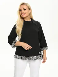 Womens plus size woven round neck shirt belongs to the category of womens clothing