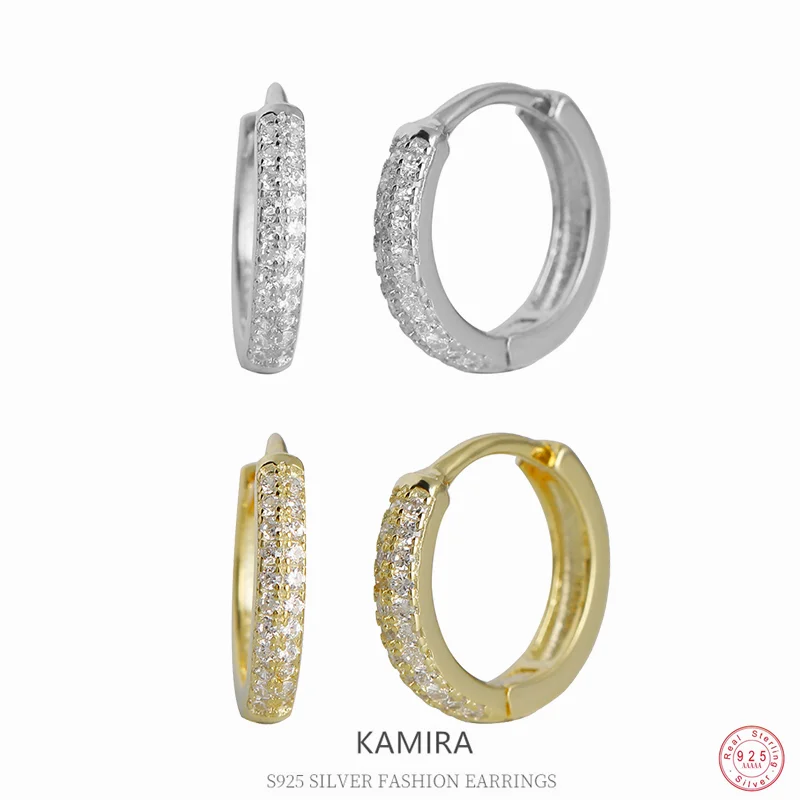

KAMIRA, роскошные серьги-кольца из стерлингового серебра 925 пробы с цирконием для женщин, свадебные гламурные вечерние нежные серьги-обнимашки, ювелирные изделия