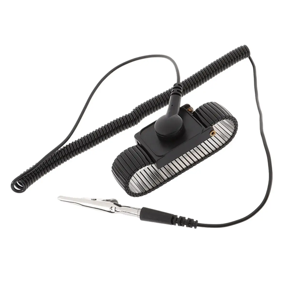 Promotional-Metal Black Grounding Wrist Electricity 1.8m Cable Adjustable Wrist Strap Band Anti Static ESD