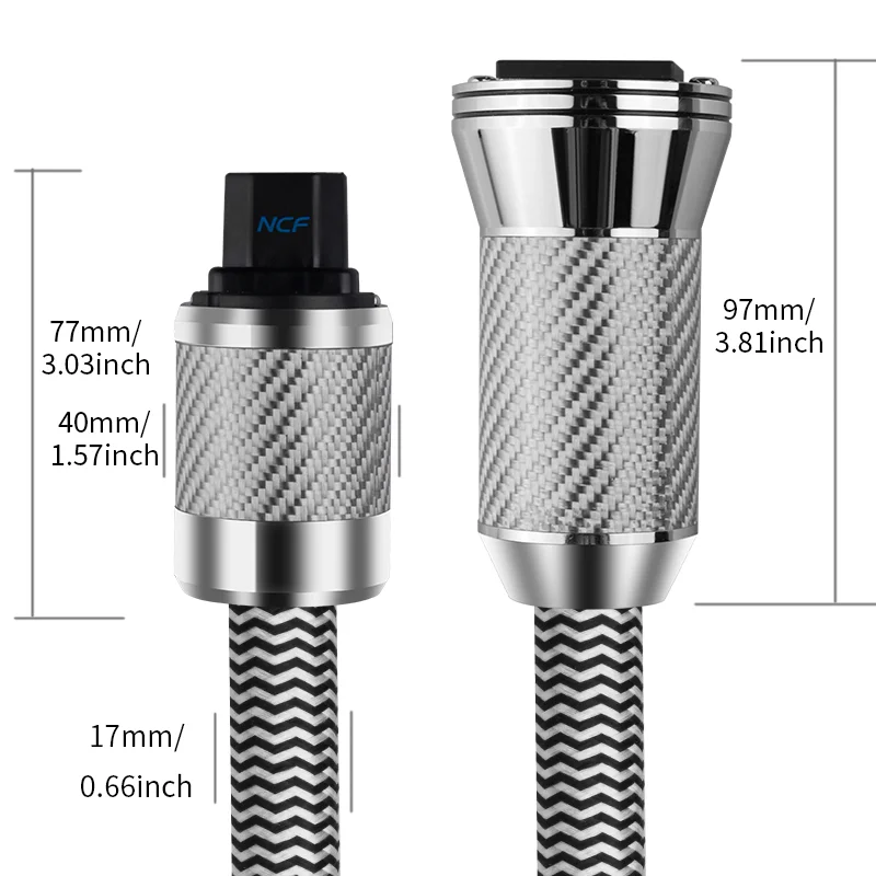 6N single crystal copper high fidelity power cord extension cable C13 to C14 three hole three core speaker card tuning cable