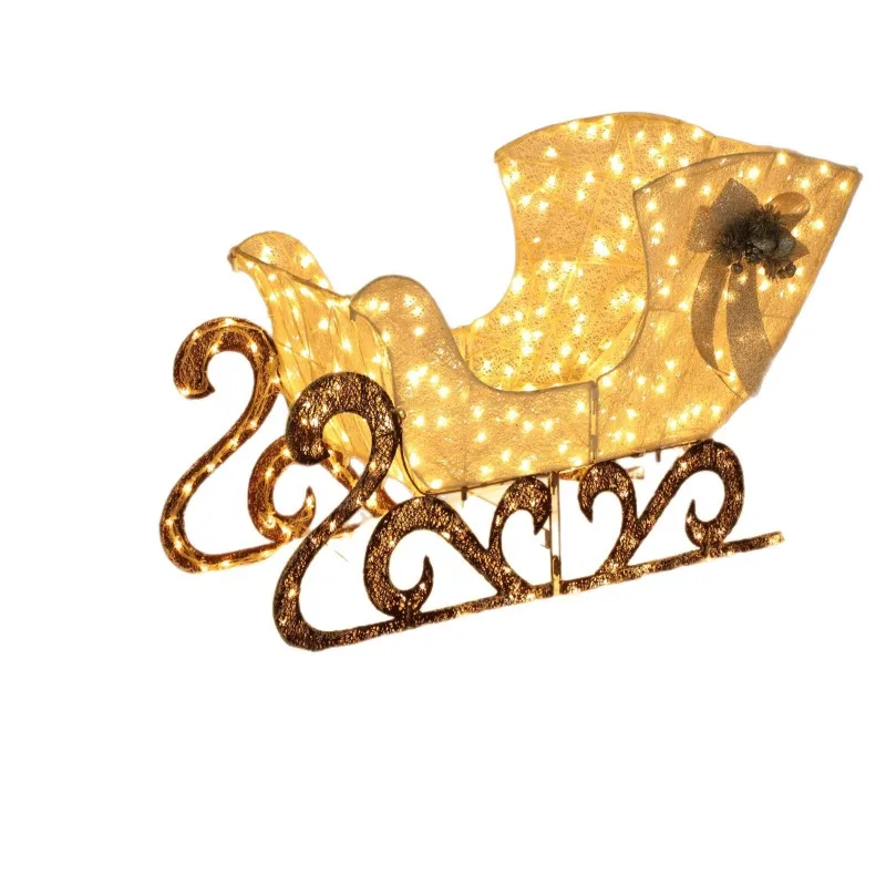 Christmas large scene deer sleigh car elk Santa decorations beautiful props Christmas tree ornaments