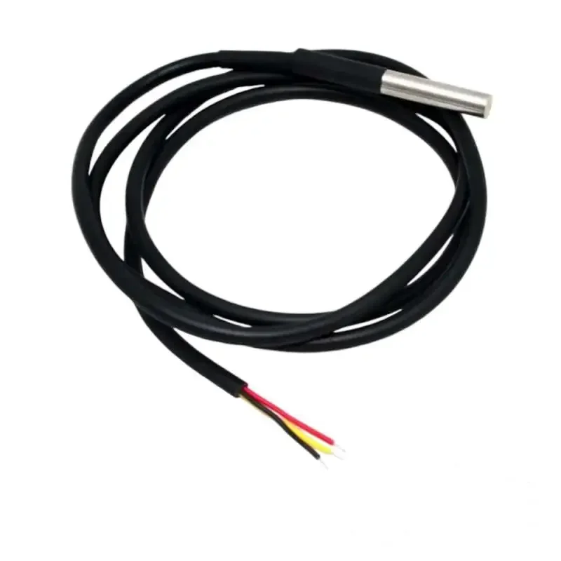 DS18B20 Cabo de sensor digital à prova d'água à prova de umidade e ferrugem 100 cm Adaptador de terminal de sonda de aço inoxidável