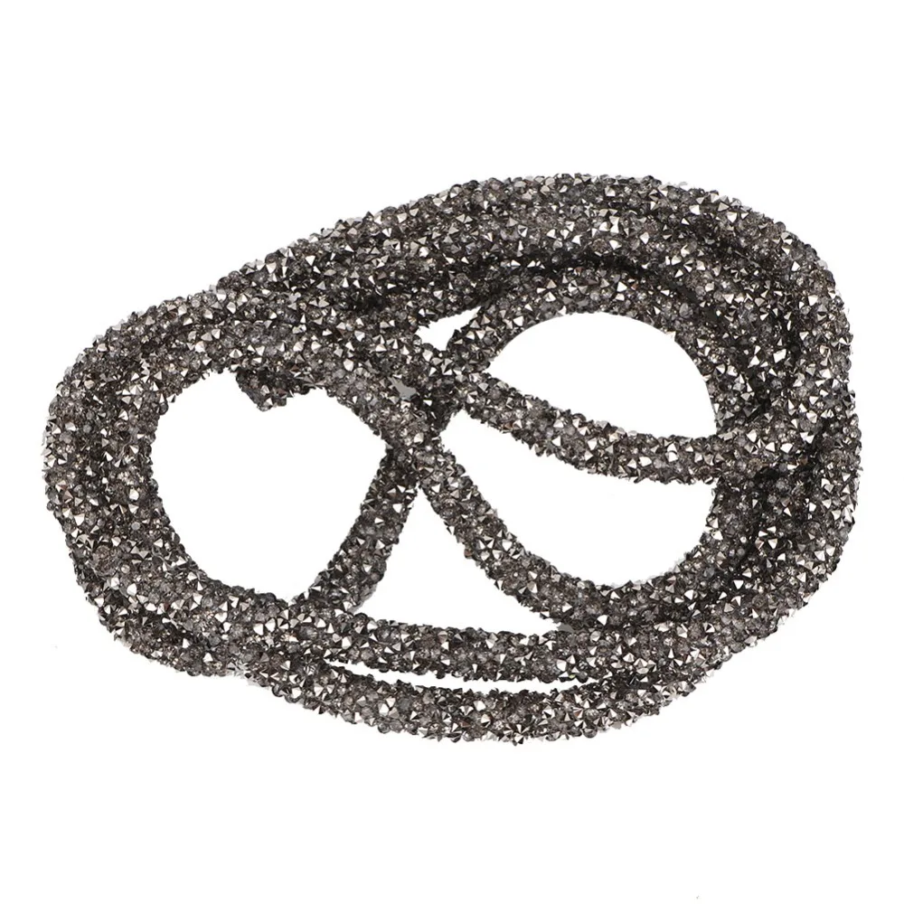 1pcs Shiny Bling Design Rhinestone Tube Cord 8mm Width 5 Yards Length Rhinestone Chain Trim Sequins Rope Ribbon For DIY Decor