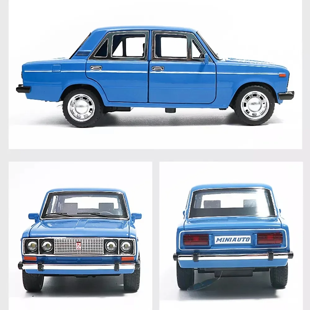 1:18 LADA Legering Model Auto Diecast Speelgoed Voertuigen Licht & Geluidseffect Auto Voor Kinderen Verjaardagscadeautos Jongens Speelgoed