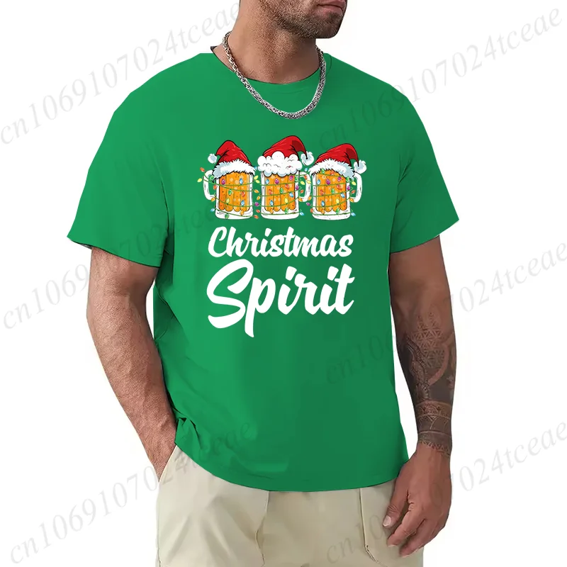 شرب فرقة عيد الميلاد مضحك سانتا عيد الميلاد روح تي شيرت للرجال الملابس عيد الميلاد ملابس علوية للحفلات تيز قمصان قصيرة الأكمام المحملة الملابس