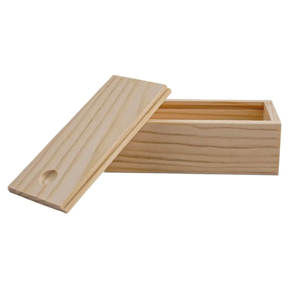 

Slid Top Pine Pull-out Box Natural Case Log Drawer Sliding Cover Wooden Box Durable Blank Wood Storage Box DIY Case