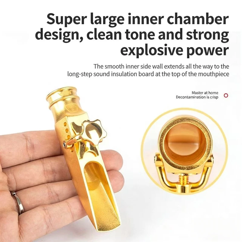 Saxophone metal mouthpiece for E♭ alto, B♭ tenor and soprano saxophone