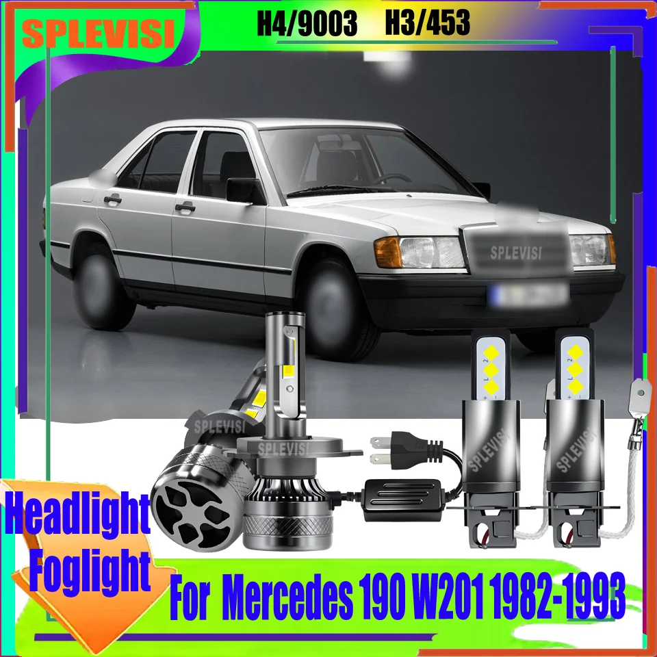 

LED H4 H3 Headlight Fog light Easy Installation For Mercedes 190 W201 1982 1983 1984 1985 1986 1987 1989 1990 1991 1992 1993