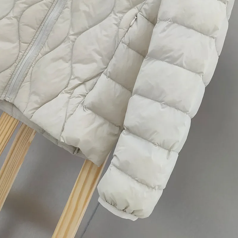 Women Warm Light Thin White Duck Down Coat Autumn Winter Stand Collar Down Jacket Parkas Ladies Bigsize Puffer Short Outwears