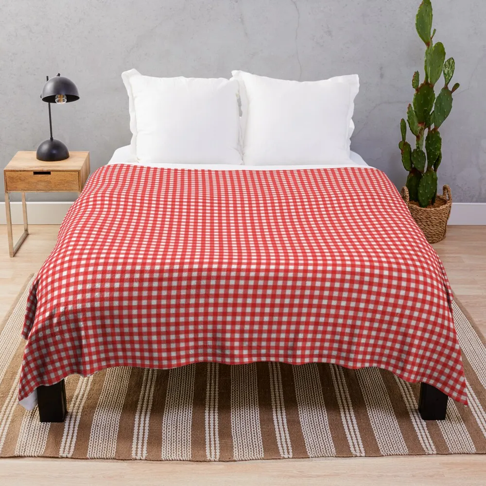 

Red Gingham Plaid Pattern Design Throw Blanket Blankets For Bed Kid'S Extra Large Throw Blankets For Baby Blankets