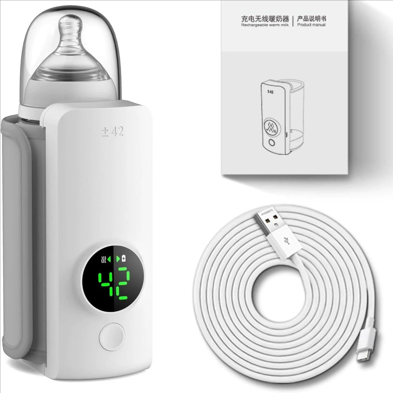 ポータブル哺乳瓶ウォーマー 革新的なポータブル哺乳瓶ウォーマー 持ち運びが簡単 お出かけ中のミルクを温かく保つのに最適 066B