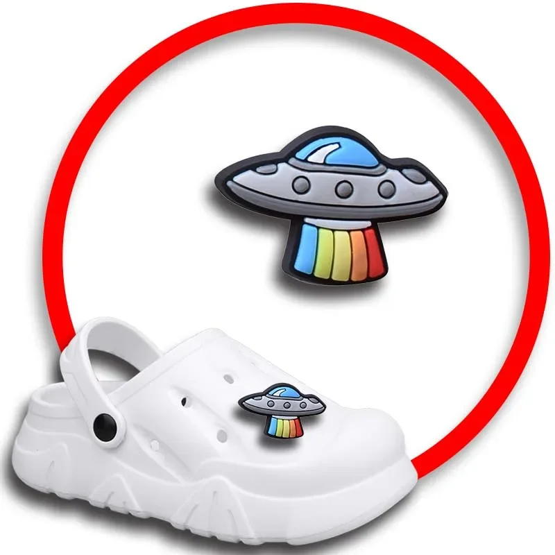 Astronauta ciondoli per scarpe per Crocs sandali donna zoccoli spille decorazioni per scarpe accessori uomo distintivi ragazzi ragazze bambini scarpe accessori