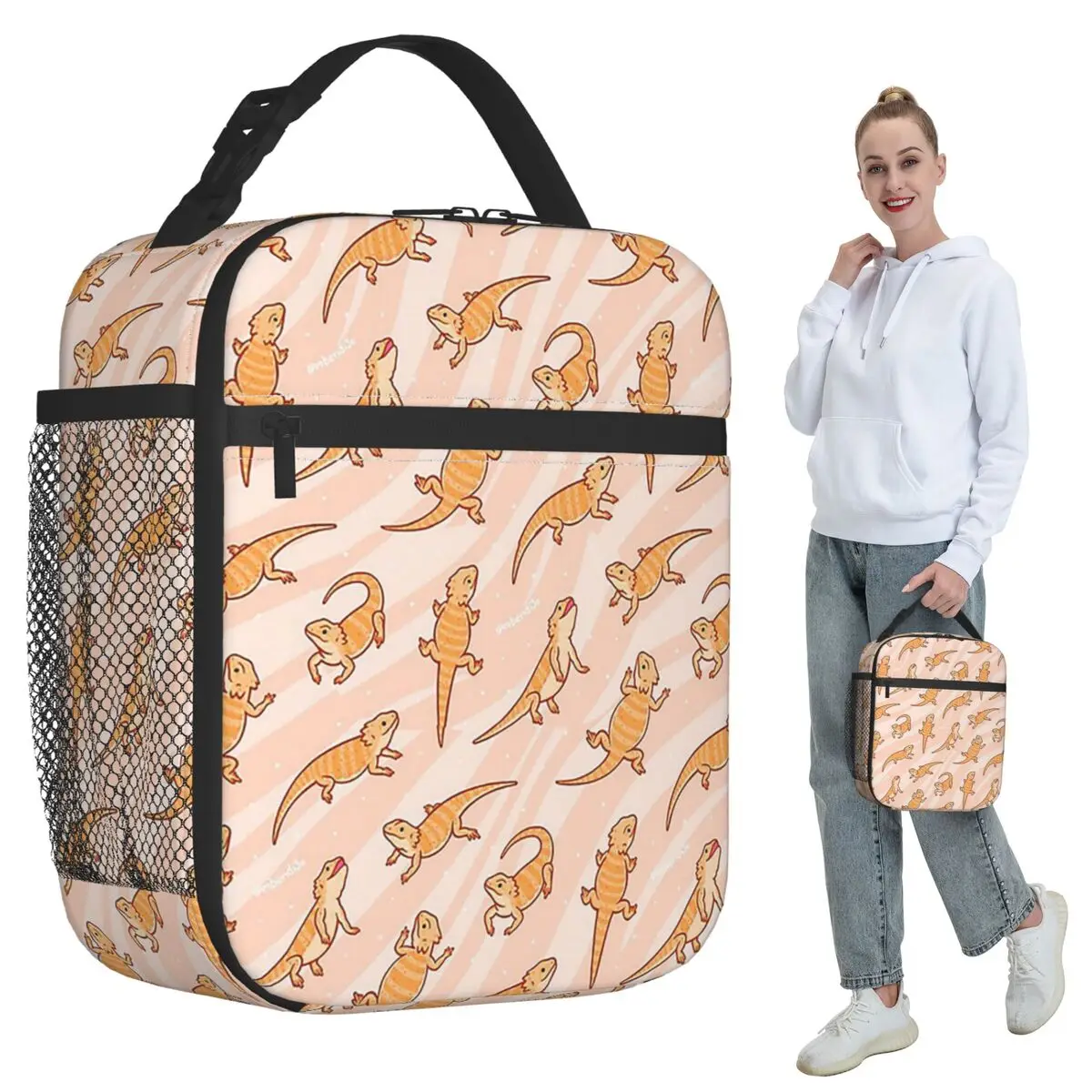 Bearded Dragons Insulated Lunch Bag for Women Office Cooler Thermal Food Box Tote Portable Lunch Boxes Container