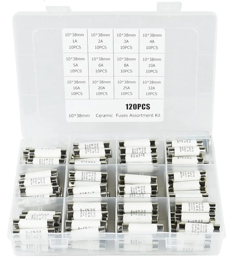 120pcs 10x38mm 1000VDC-MAX RT18 Photovoltaic Fuse 1A 2A 3A 4A 5A 6A 8A 10A 16A  20A 25A 32A 10x38mm PV Fuse